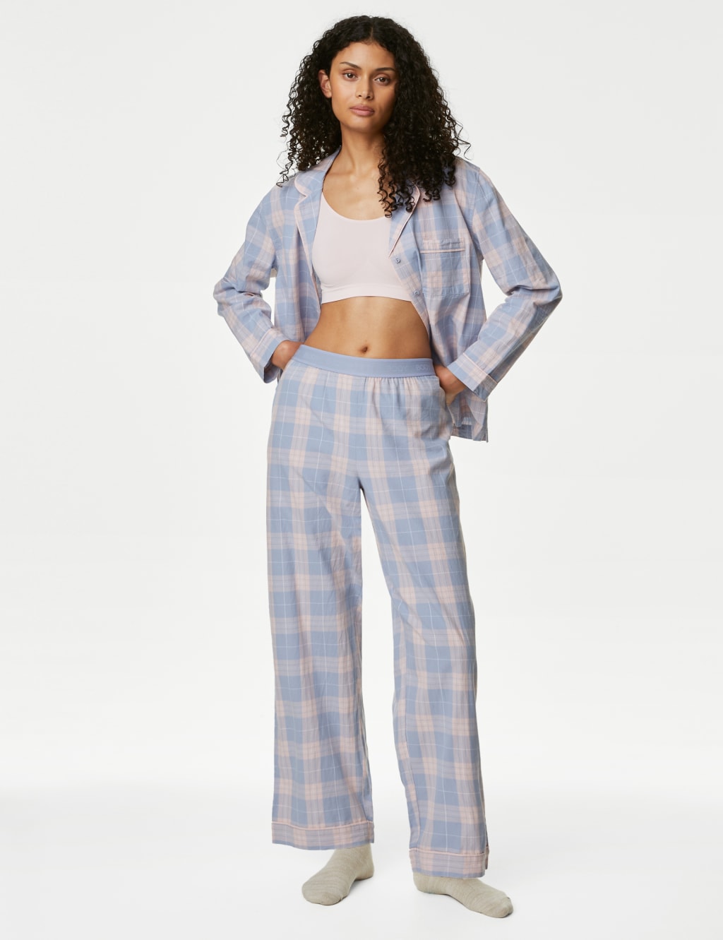 Pure Cotton Checked Pyjama Set image 1