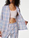 Pure Cotton Checked Pyjama Set M S US