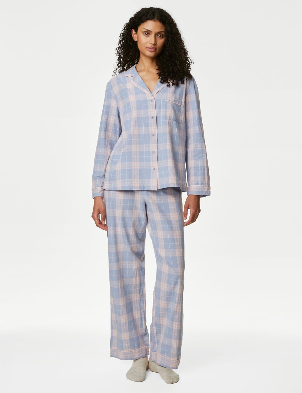 Pure Cotton Checked Pyjama Set image 4