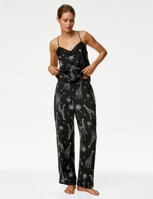 

Womens M&S Collection Dream Satin™ Giraffe Cami Pyjama Set - Black Mix, Black Mix