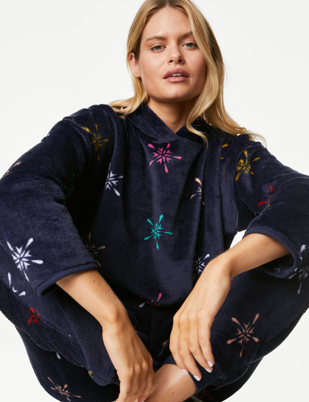 Fleece Star Print Lounge Set image 1
