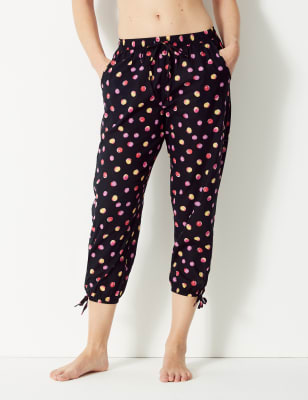 Pure Cotton Dotty Cropped Pyjama Bottoms