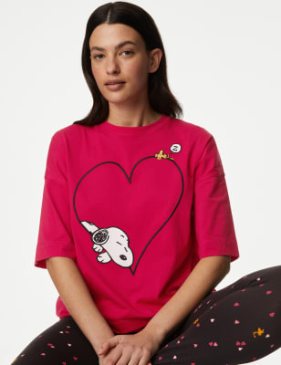 

Womens M&S Collection Cotton Rich Snoopy™ Pyjama Set - Geranium, Geranium