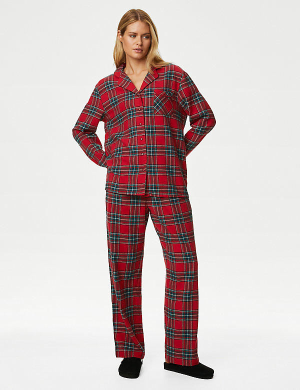 Σετ γυναικείες καρό χριστουγεννιάτικες πιτζάμες Family - GR