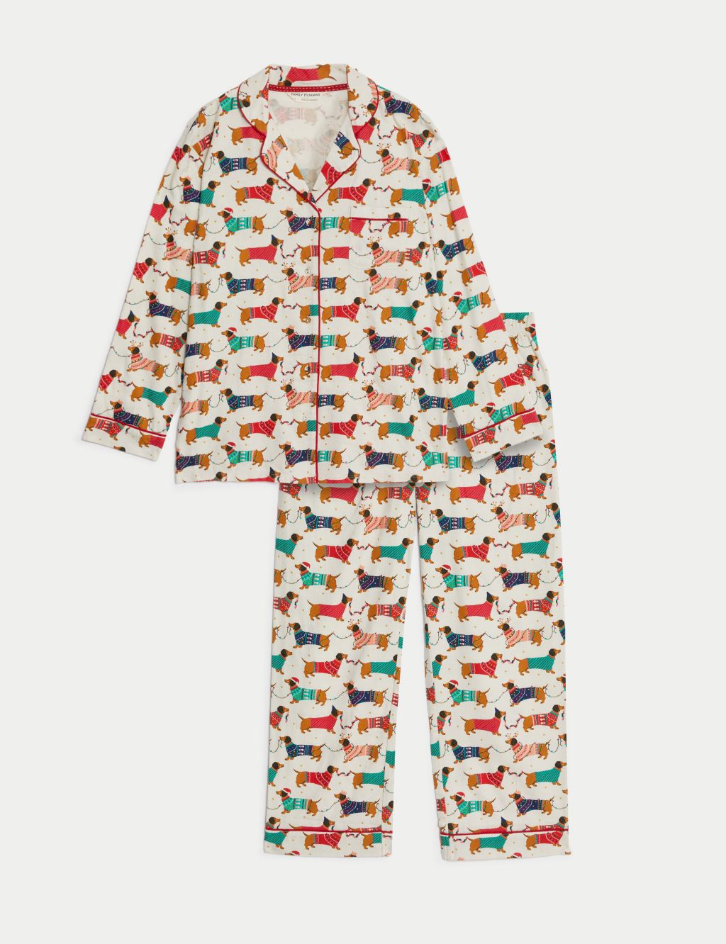 Women's Sausage Dog Family Christmas Pyjama Set image 2