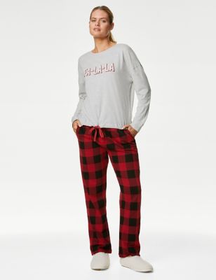 Pyjama de Noël à carreaux pour femme assorti