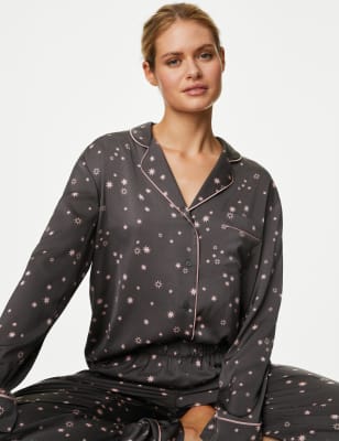 

Womens M&S Collection Dream Satin™ Star Print Pyjama Set - Charcoal Mix, Charcoal Mix