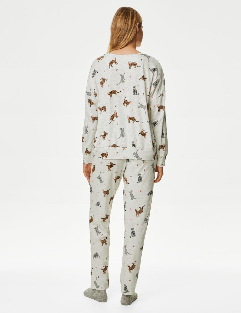 Cotton Rich Cat Print Pyjama Set image 5