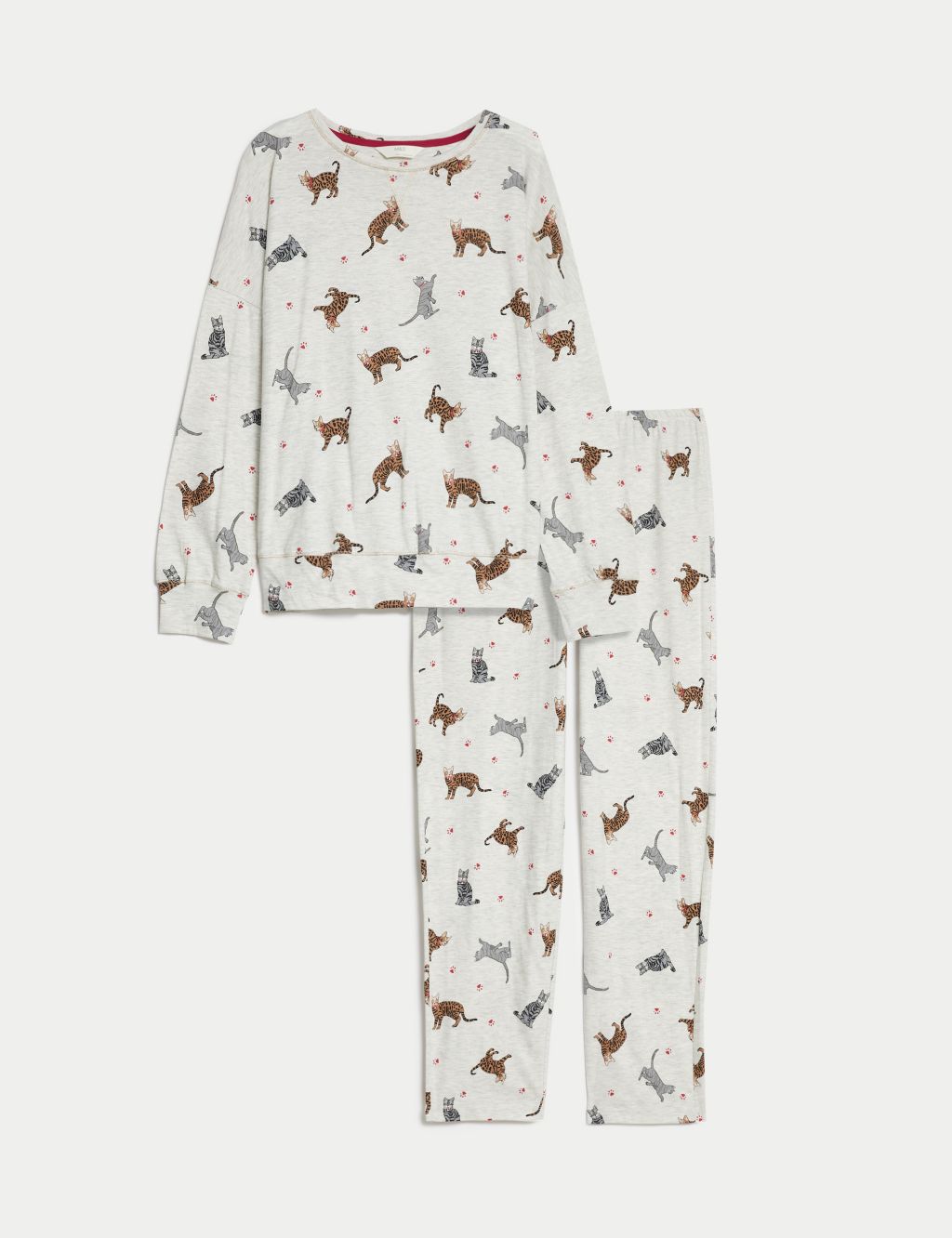 Cotton Rich Cat Print Pyjama Set image 2