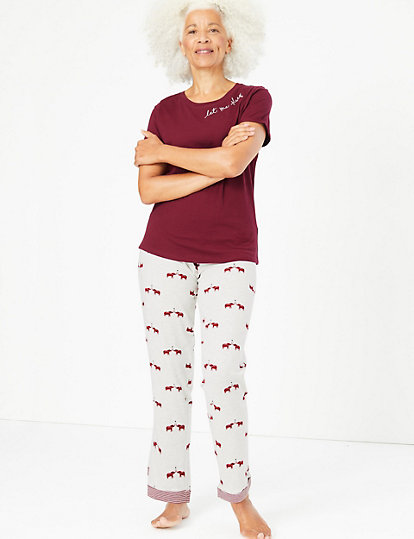 Elephant Print Jersey Pyjama Bottoms