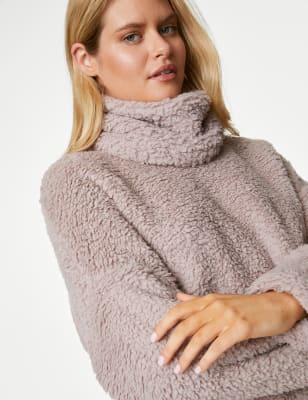 Cowl Neck Fleece Top, M&S Collection