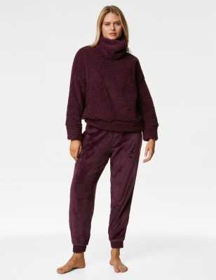 Borg and Fleece Lounge Set with Snood M S US