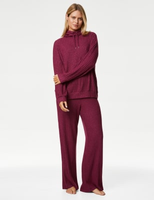 

Womens Body by M&S Cosy Sparkly Lounge Set - Dark Raspberry, Dark Raspberry