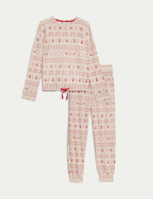 Women's Fairisle Waffle Family Christmas Pyjama Set