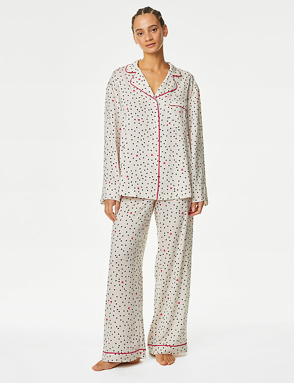 Pyjama Dream Satin™ à revers et motif pois - BE