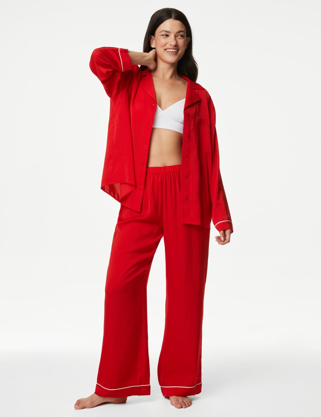 M&s ladies satin discount pjs