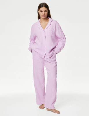 Pure Cotton Dobby Muslin Pyjama Set - US