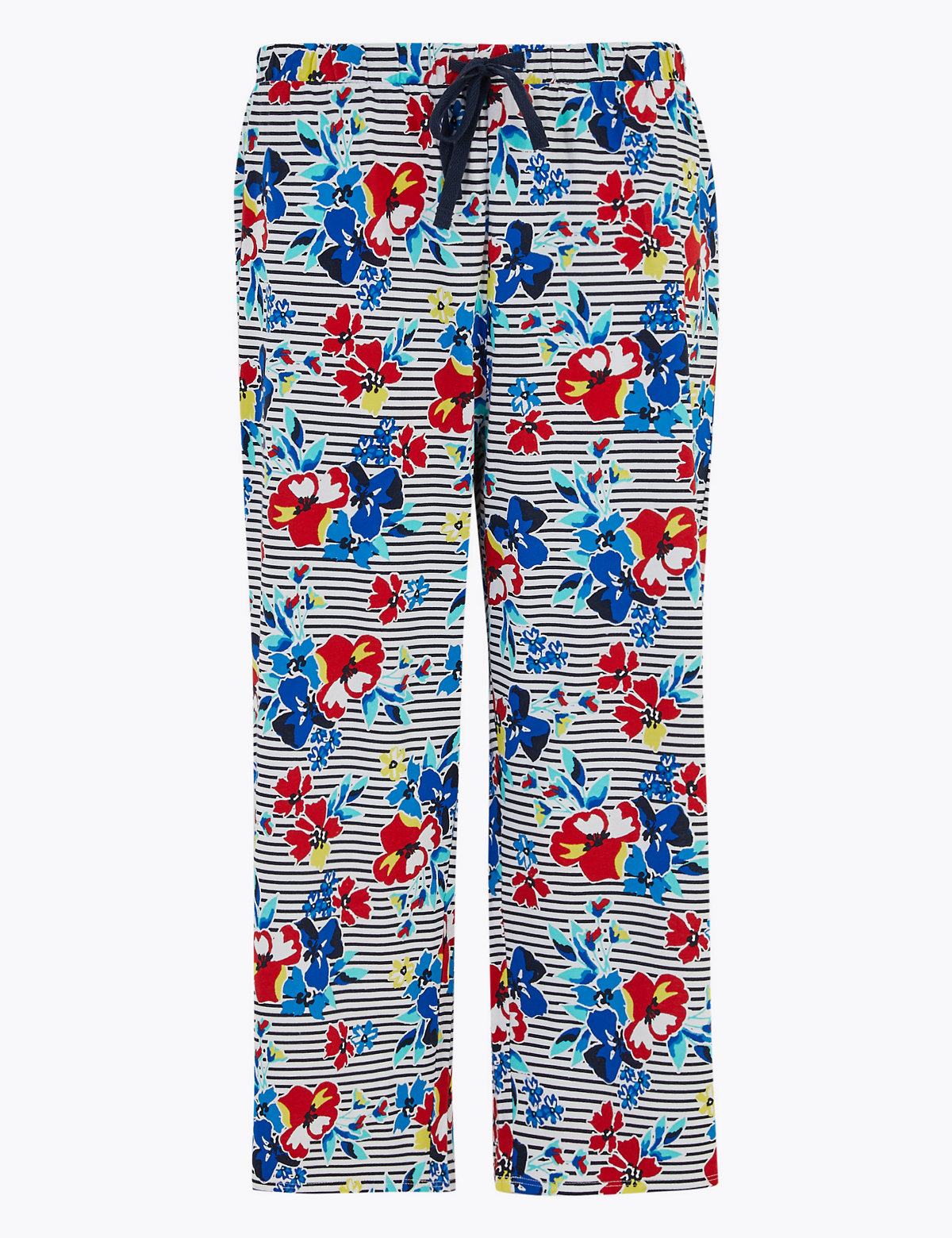 Cotton Floral Print Cropped Pyjama Bottoms