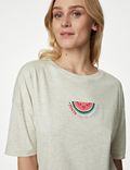 Katoenrijke pyjama met watermeloenprint
