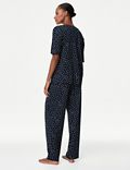 Pyjama van katoen en modal met stippenpatroon