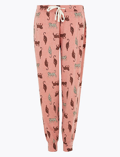 Cotton Tiger Print Pyjama Bottoms