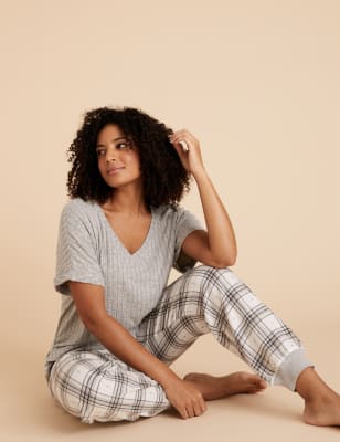 Pure Cotton Checked Pyjama Bottoms