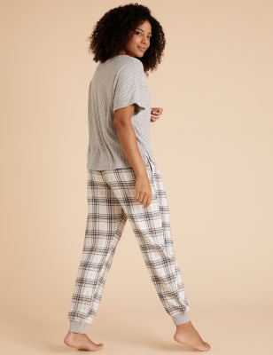 Pure Cotton Checked Pyjama Bottoms