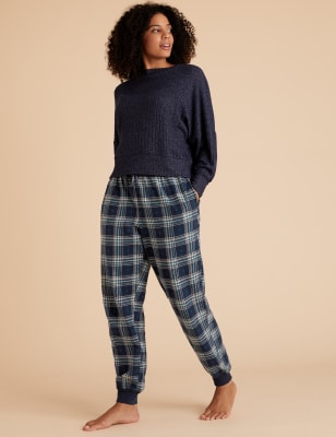 Cotton Checked Pyjama Bottoms