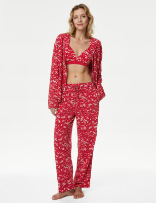 Eberjey Gisele Floral Print Capri Pajama Pants Set