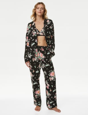 Eberjey Gisele Floral Print Capri Pajama Pants Set