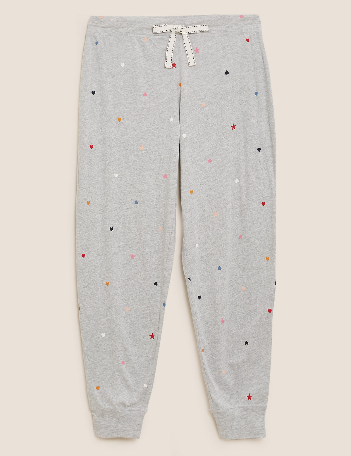 Cotton Star & Heart Cuffed Pyjama Pants