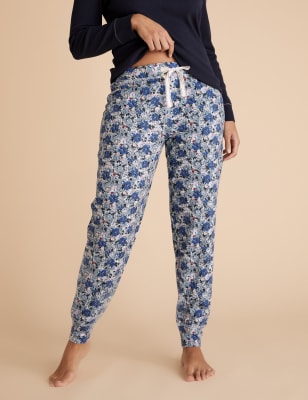 Cotton Floral Cuffed Pyjama Pants