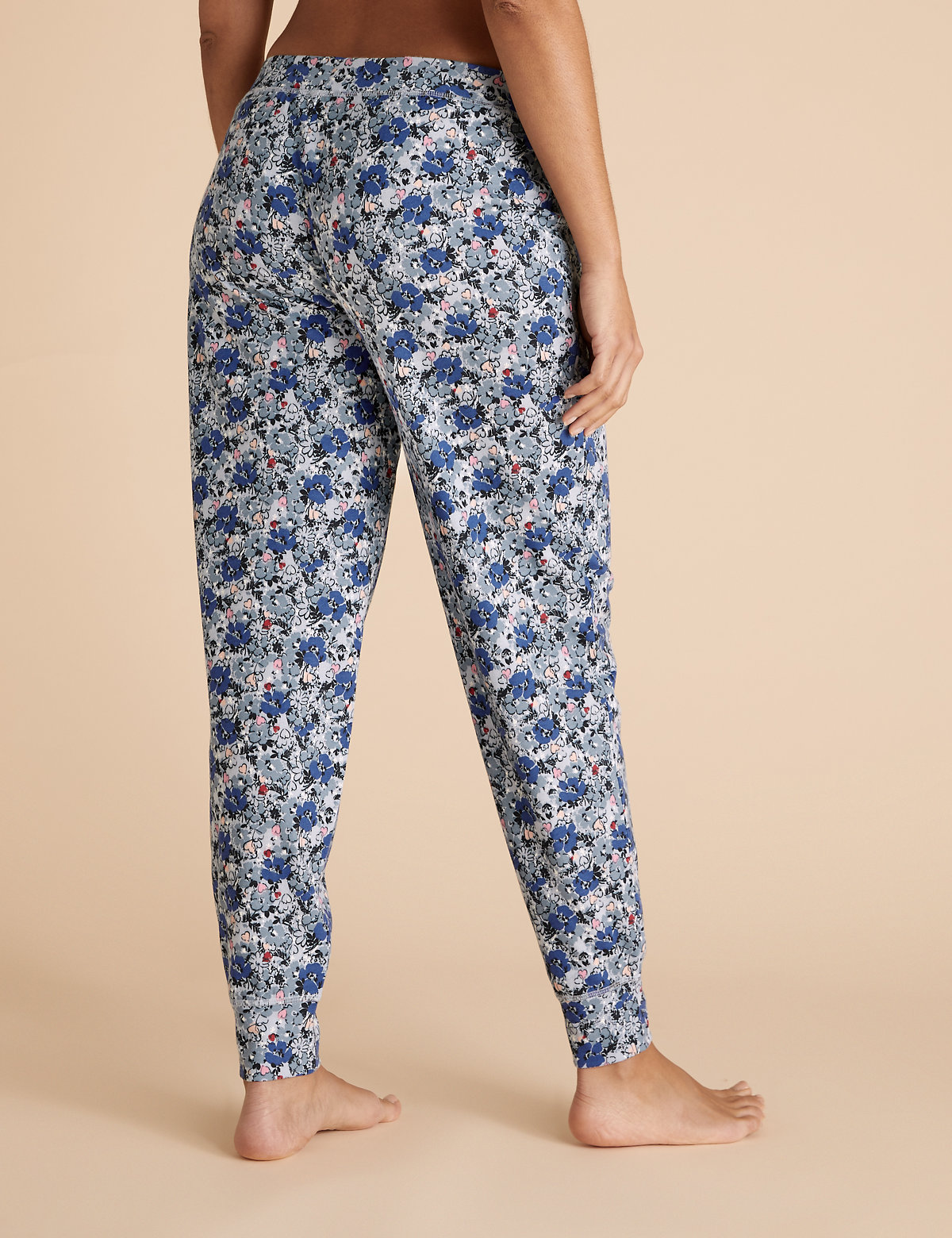 Cotton Floral Cuffed Pyjama Pants
