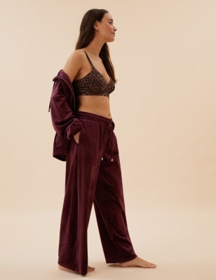 Wide leg velour lounge pants new arrivals