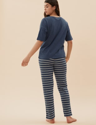 Cotton 2024 striped pajamas