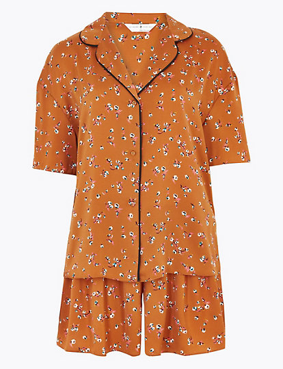 Satin Floral Print Short Pyjama Set
