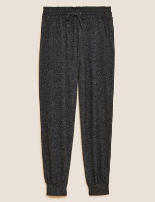 

Womens M&S Collection Cosy Knit Lounge Cuff Joggers - Black, Black