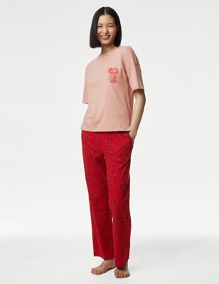 

Womens M&S Collection Pure Cotton Lunar New Year Pyjama Set - Rose, Rose