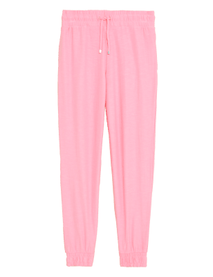 

Womens M&S Collection Flexifit™ Cotton Blend Cuff Lounge Joggers - Neon Pink, Neon Pink