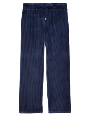 

Womens M&S Collection Lounge-Jogginghose aus Velours mit Rippenmuster und Flexifit™ - Navy, Navy