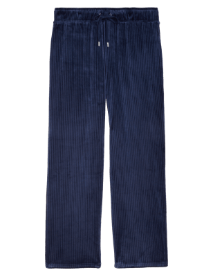 

Womens M&S Collection Velour Flexifit™ Ribbed Lounge Jogger - Navy, Navy