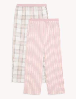 2pk Cotton Pyjama bottoms