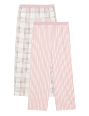 Body Womens 2pk Cool Comfort™ Cotton Pyjama bottoms - 6REG - Pink Mix, Pink Mix