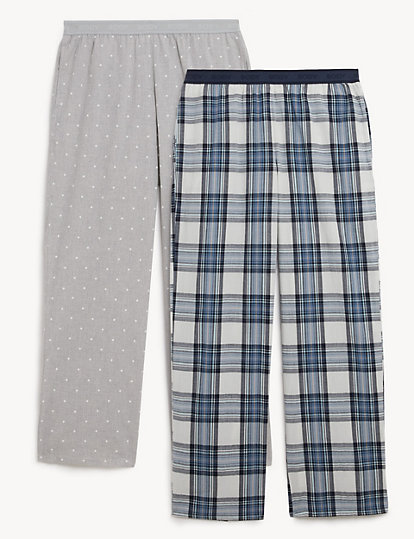 2pk Cotton Pyjama bottoms