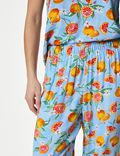 Pyjamabroek met bloemmotief