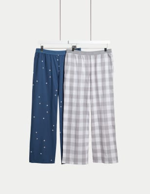 2pk Pure Cotton Pyjama Bottoms - AL