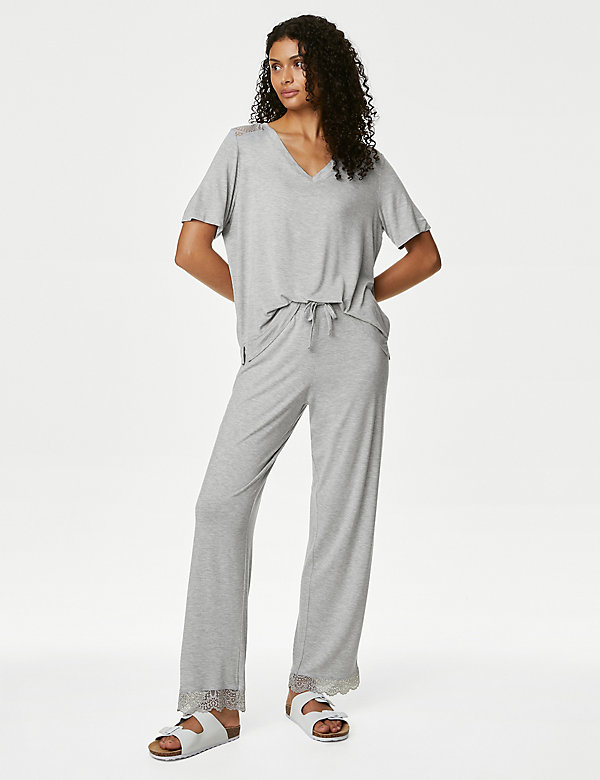 Pantalon de pyjama Body Soft™ à bordures en dentelle - BE