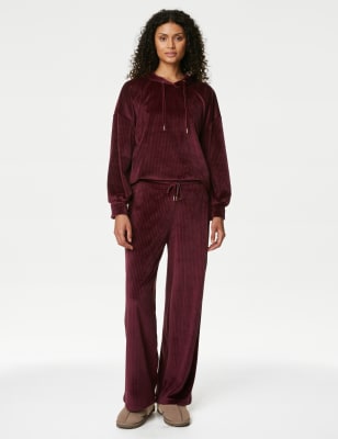 

Womens Body by M&S Flexifit™ Velour Ribbed Lounge Jogger - Dark Raspberry, Dark Raspberry