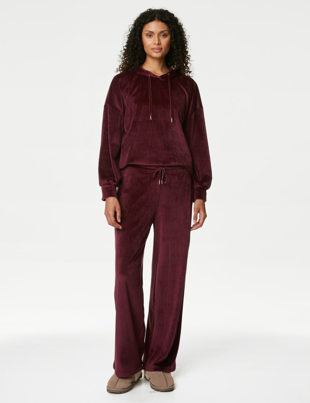 Flexifit™ Velour Ribbed Pyjama Bottoms image 1