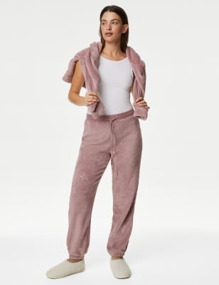 

Womens M&S Collection Lounge-Jogginghose aus Fleece mit geprägten Sternen - Nutmeg, Nutmeg